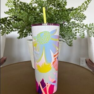 Starbucks  Gradient Flower Field Stainless Steel Venti 24oz Cold Cup Tumbler